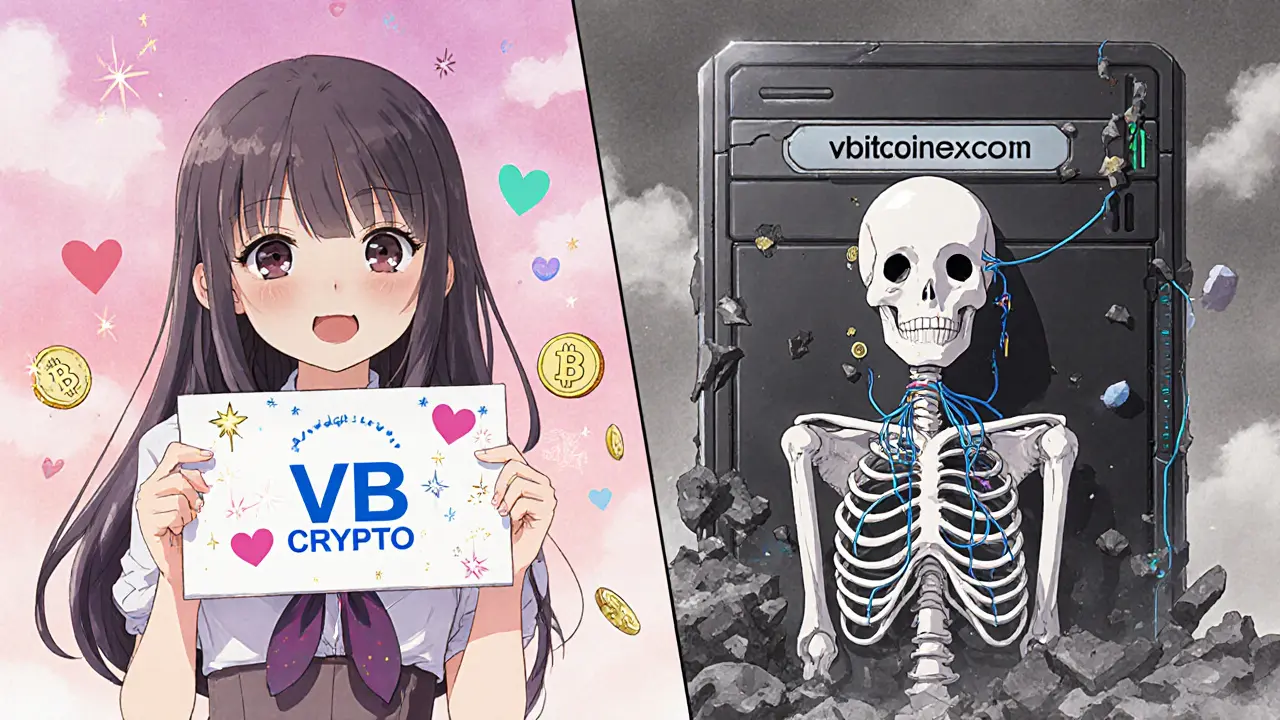 A glamorous influencer revealed as a hollow mannequin connected to a crumbling scam website, coins turning to ash.