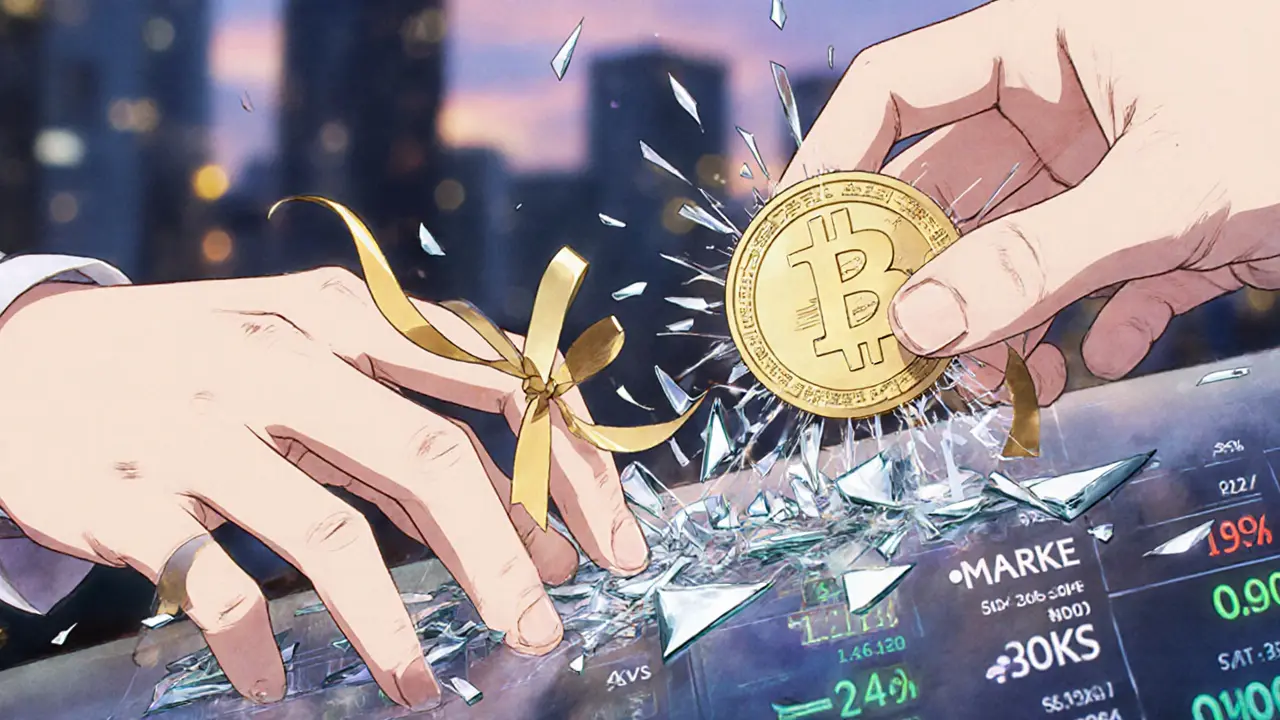 Two hands compete to place limit and market orders, shattering the order book surface with floating price shards.