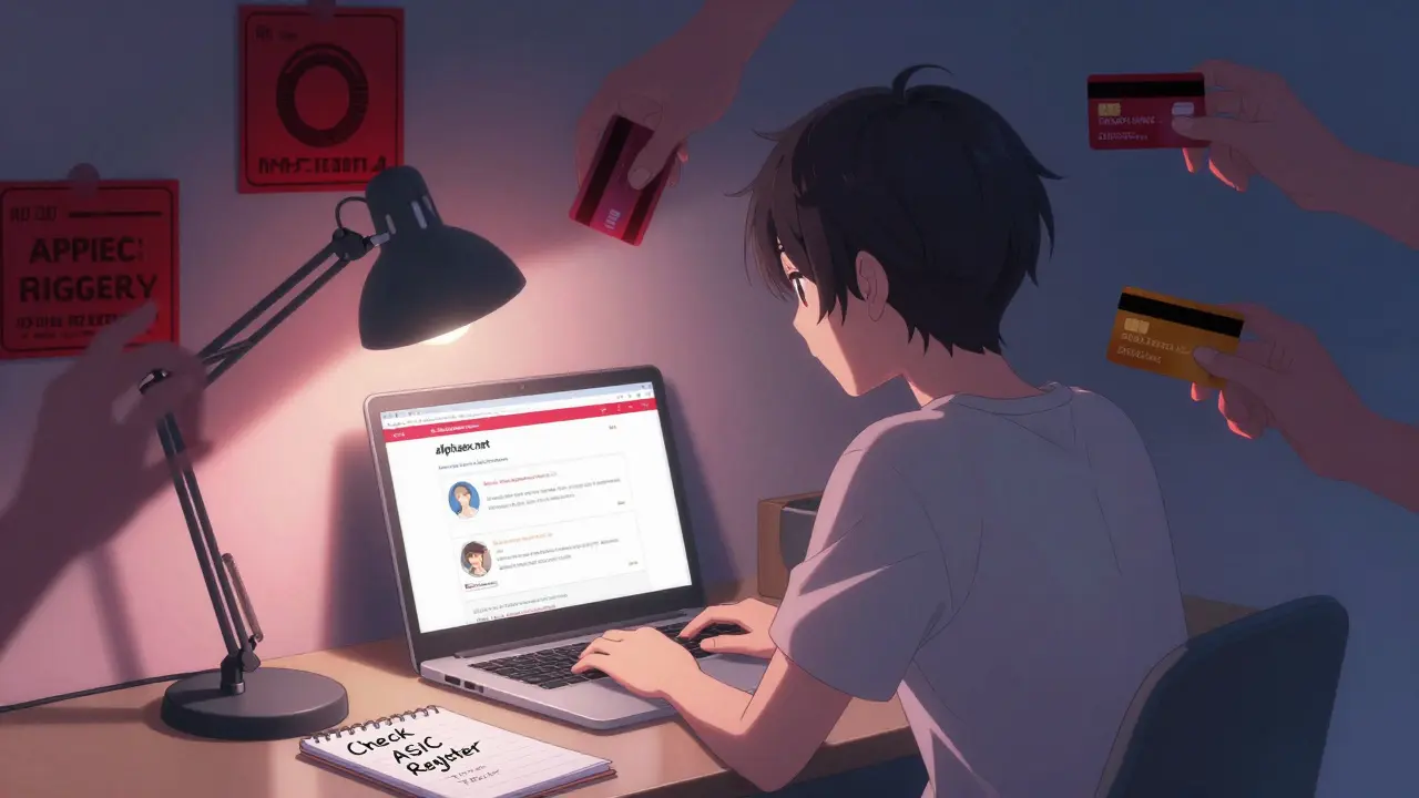 A person at a desk facing a fake crypto website with ghostly hands reaching from shadows, emotional and cautious mood.