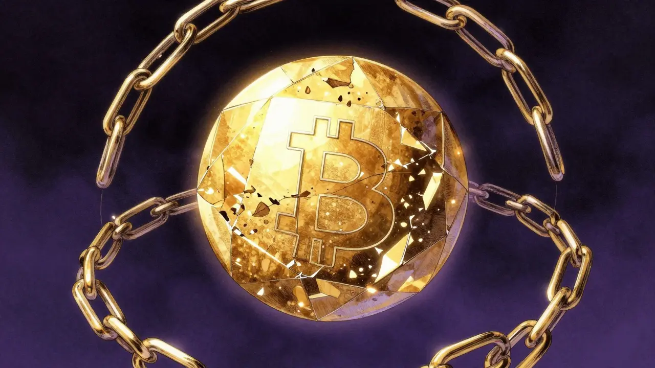 Golden sphere splitting apart representing supply reduction in manga style