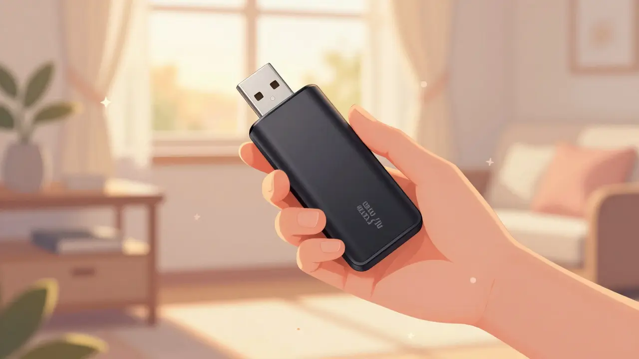 A hand holding a hardware crypto wallet in warm sunset lighting, shoujo manga style.