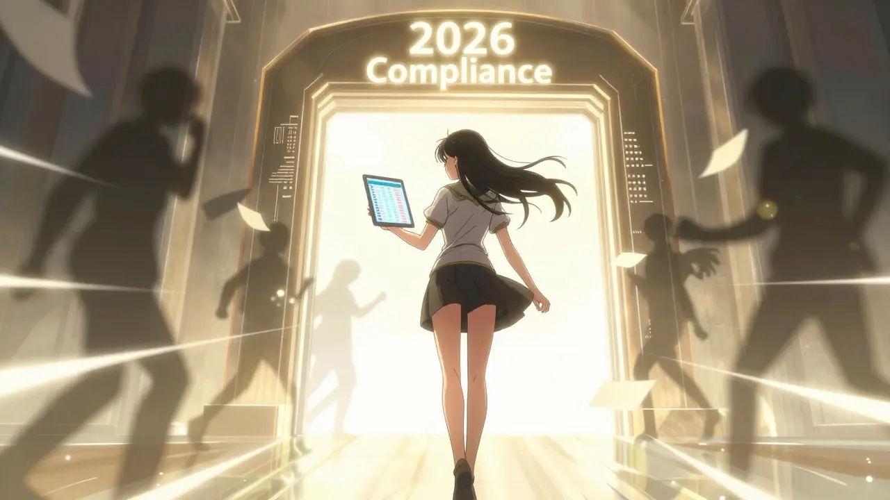 Female anime character navigating crypto tax compliance with confidence