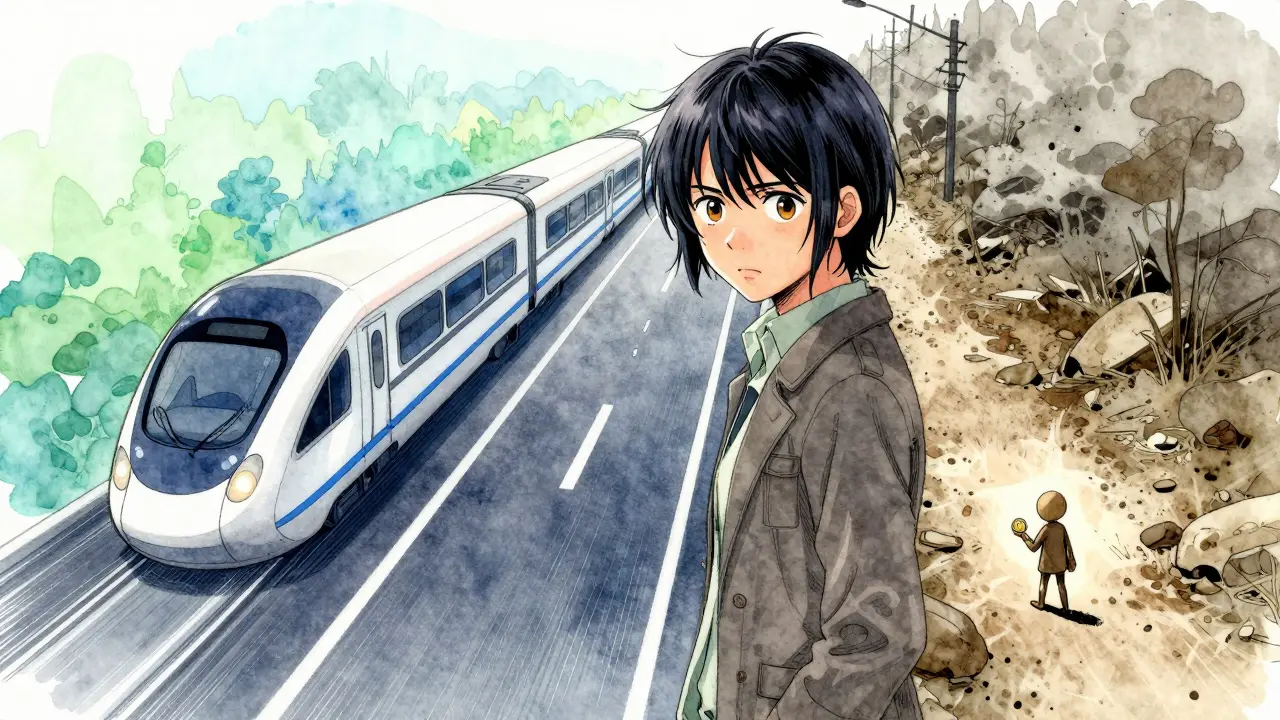 Manga style split scene showing safe vs risky crypto paths