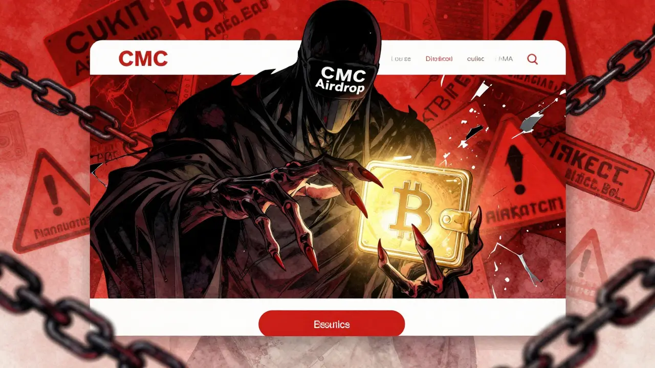 Shoujo art of a phishing scam monster stealing a crypto wallet through a fake site.