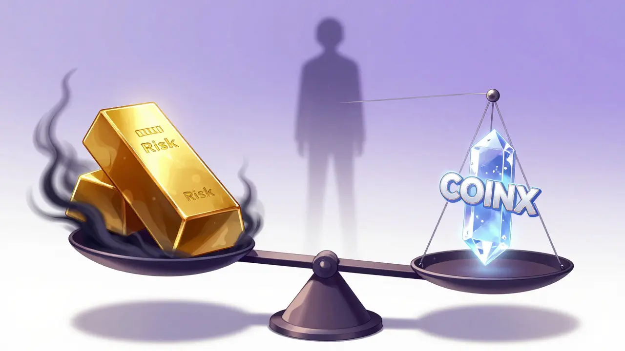 Balance scale showing crypto token risks in shoujo manga art
