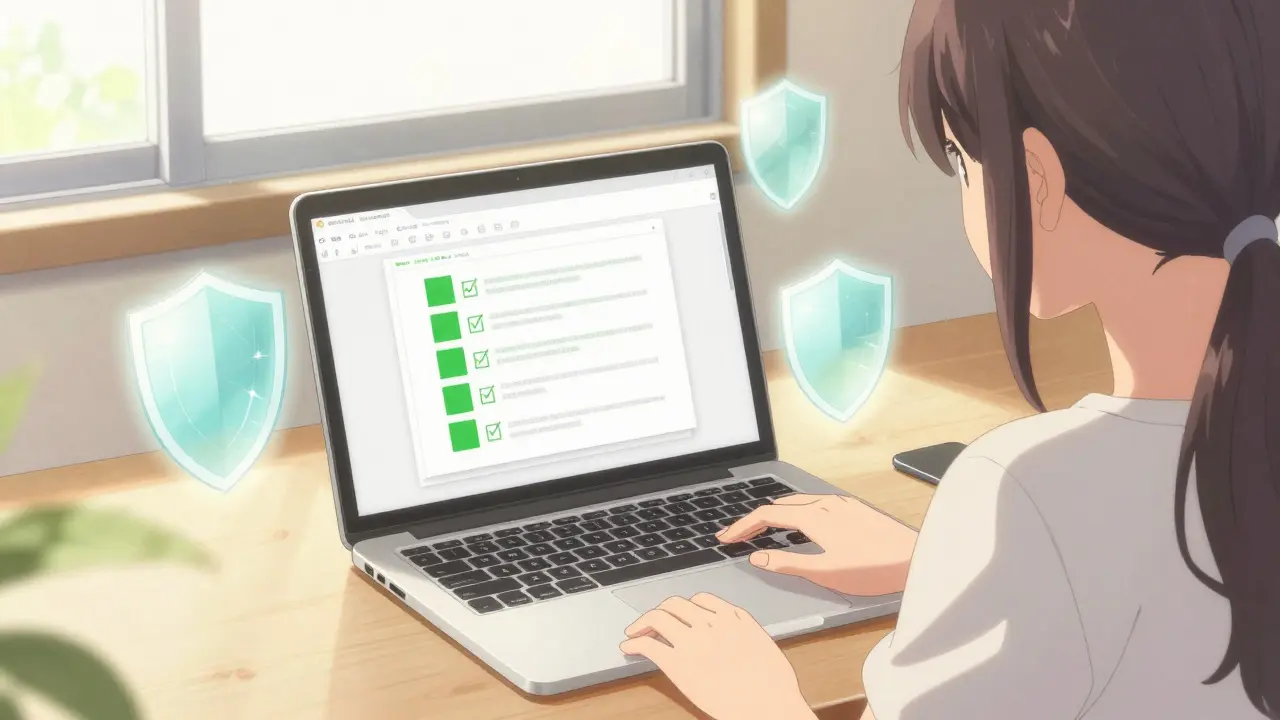 Clean presentation file protected by glowing privacy shields