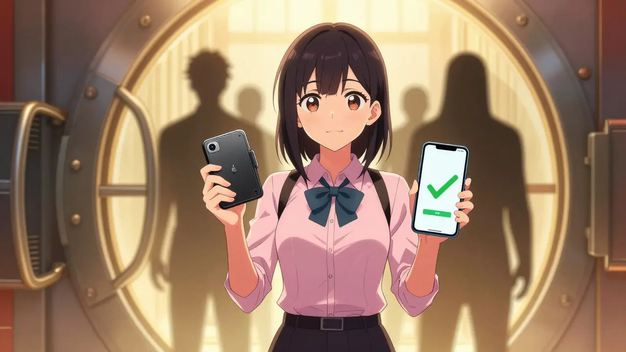 Anime trader securing assets safely
