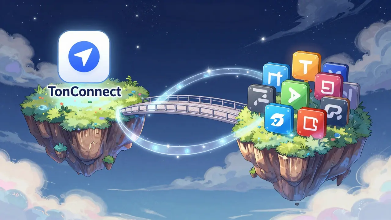 Ethereal bridge connecting apps and wallets with encrypted light ribbons