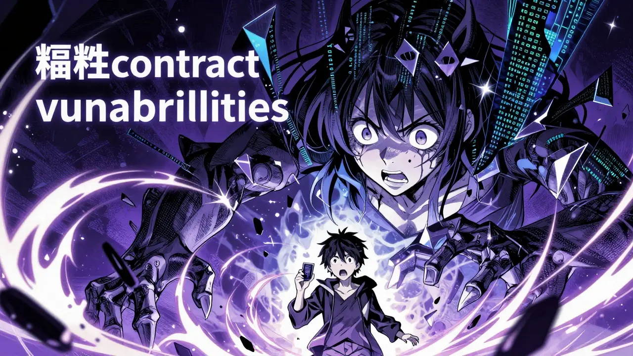 Manga style depiction of code monsters threatening a crypto trader