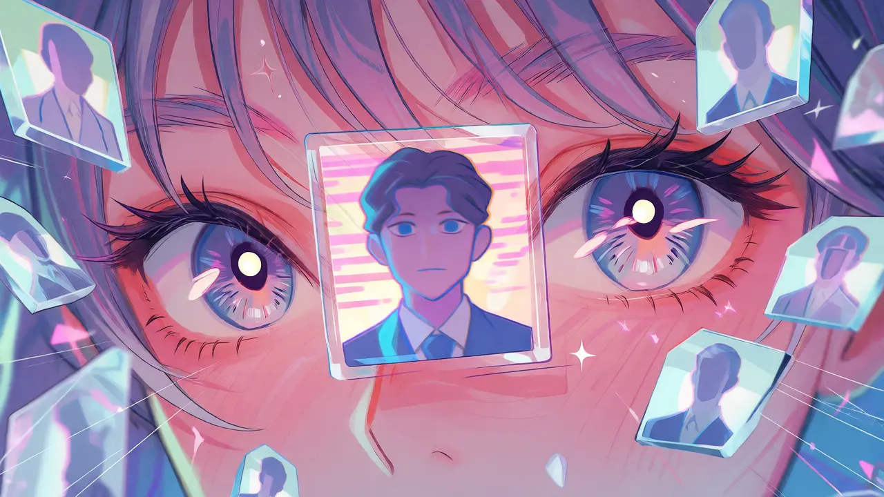 Abstract anime art showing blurred identity documents causing compliance failures.