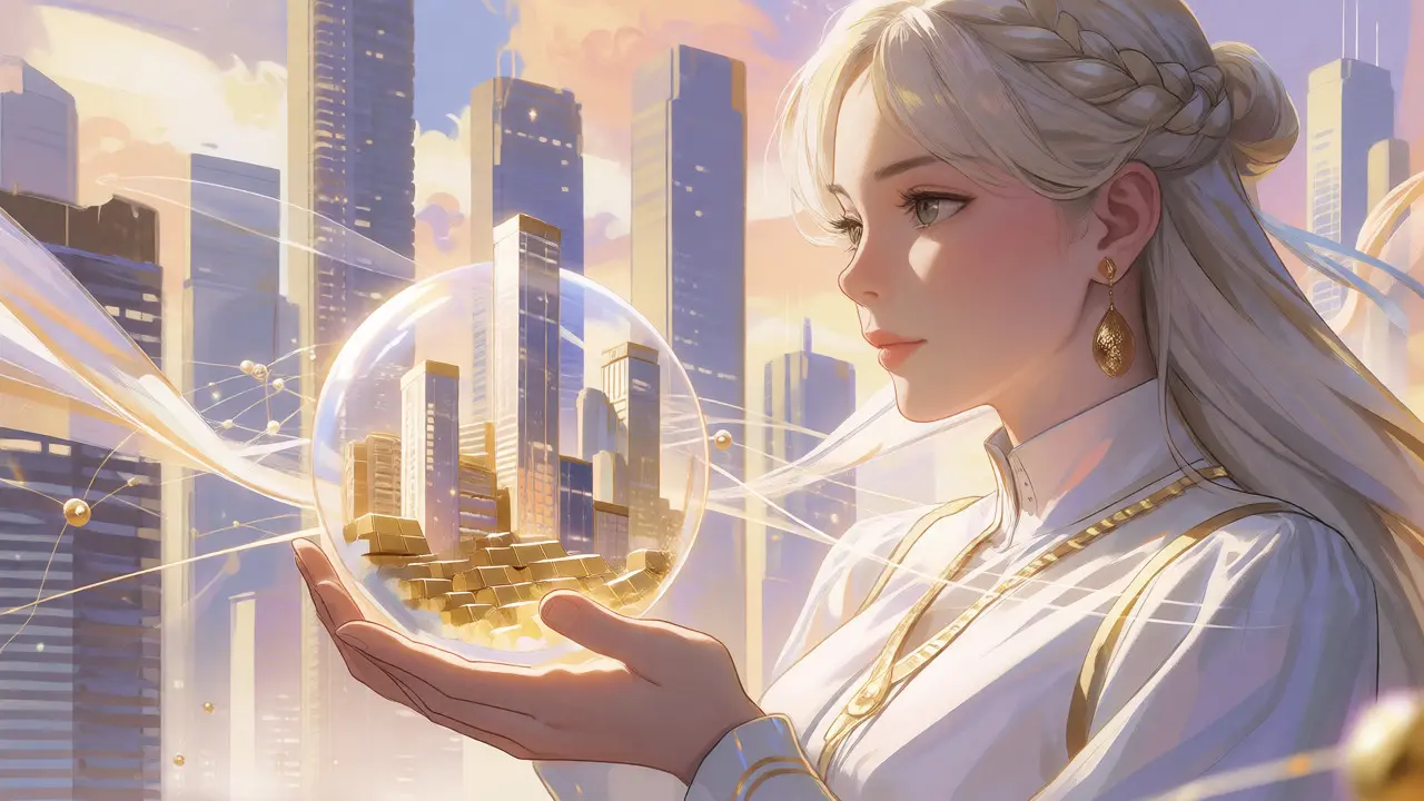 Elegant anime character holding a glowing orb of institutional reserves symbolizing BlackRock-backed USDH stability.